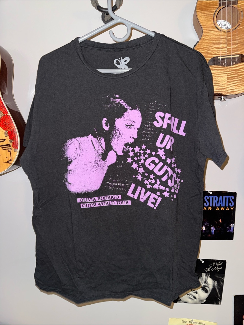 Olivia Rodrigo Guts! World Tour Short Sleeve Tee - Black/Pink